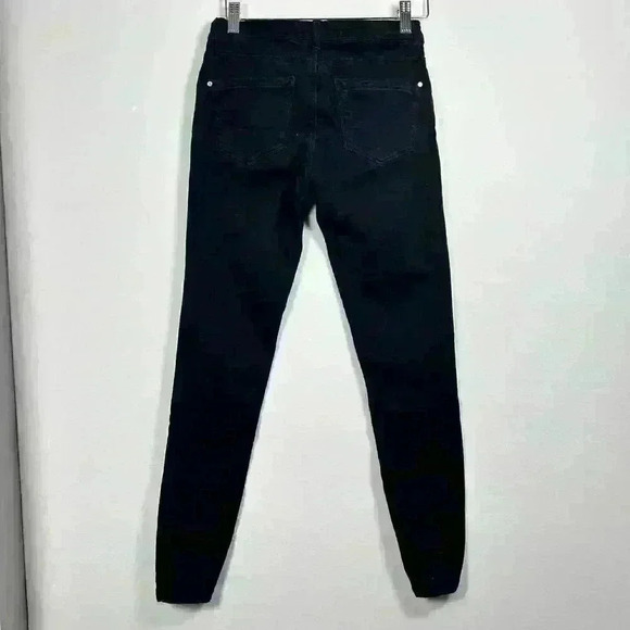 ZARA DENIM Black Skinny Mid Rise Jeans Minimalist Tapered Jeggings Women 4 - Picture 7 of 10